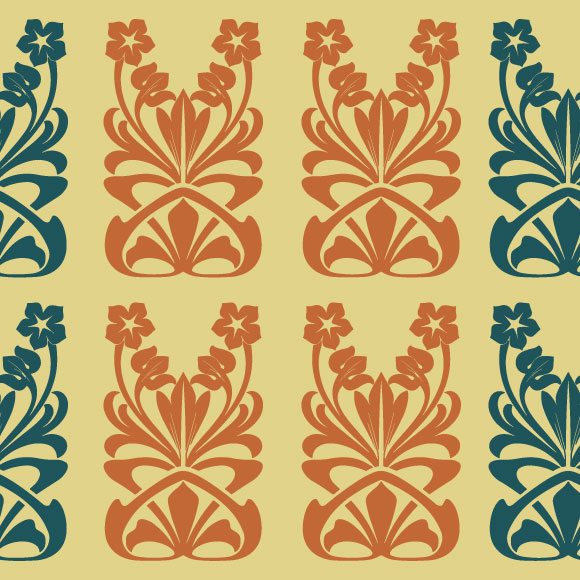 4 Pastel Art Nouveau Seamless Patterns