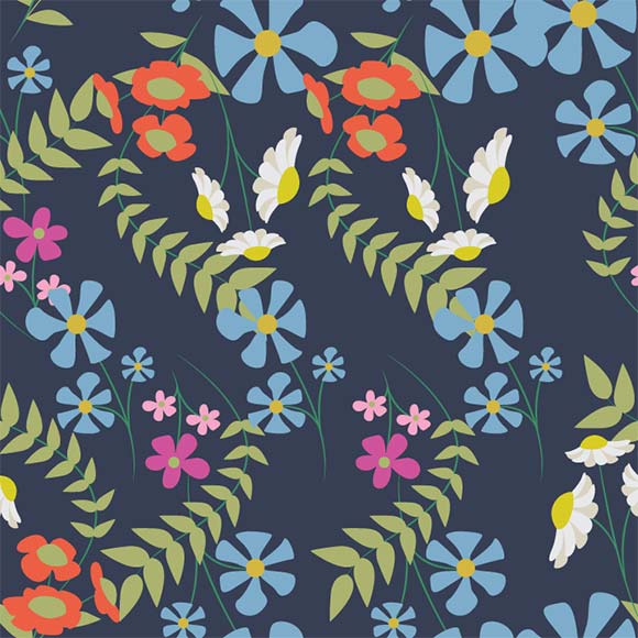Free Vector  Colorful ditsy floral print background
