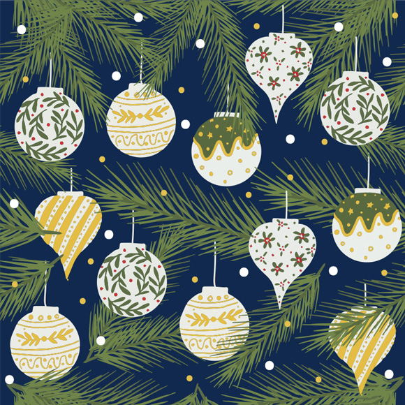 Christmas Ornaments, Green Baubles Xmas | Free Vectors & Images ...