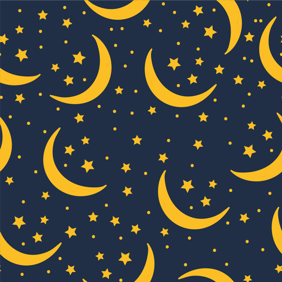 Crescent Moon And Star Pattern