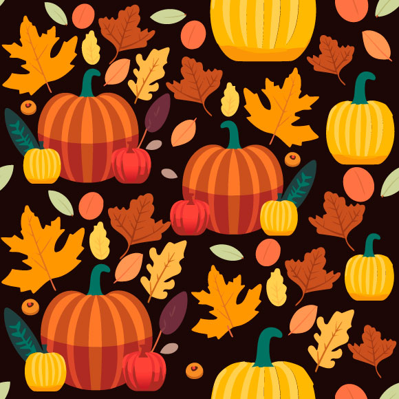 Fall Leaves Pumpkin Thanksgiving Theme | Edit Vector Online