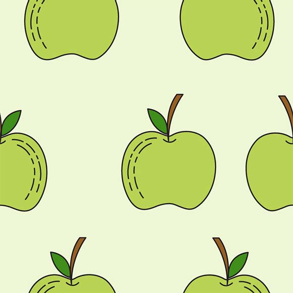 Green Apple Seamless Vector Pattern | Free Download - WowPatterns