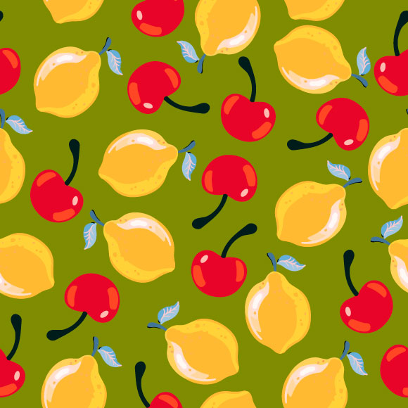 Lemon & Cherry Summer Vector Design