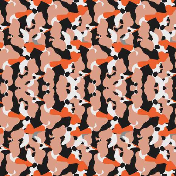 Seamless basic gray orange and black camo pattern vector Stock