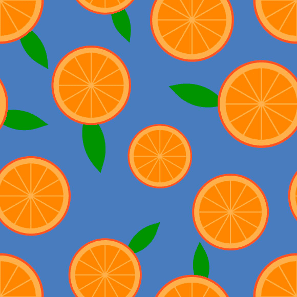 Orange Slices Seamless Vector Summer Pattern