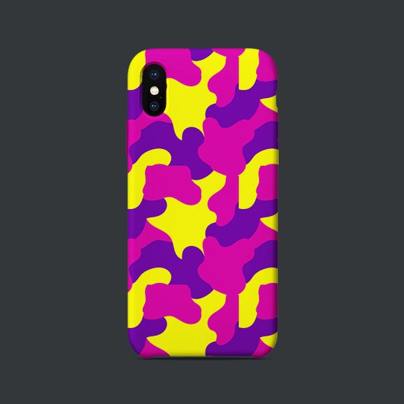 Purple Pink Yellow Camouflage Vector Pattern, Free Download
