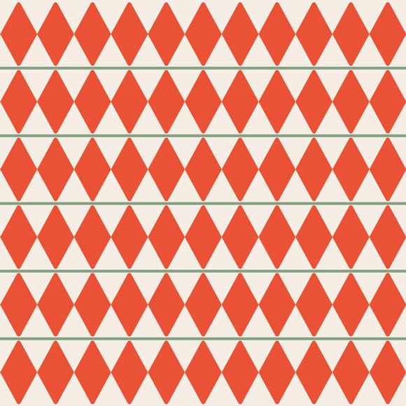 Red & White Diamond Tile Vector