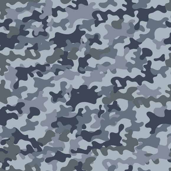 Blue & White Camouflage Seamless Vector Pattern