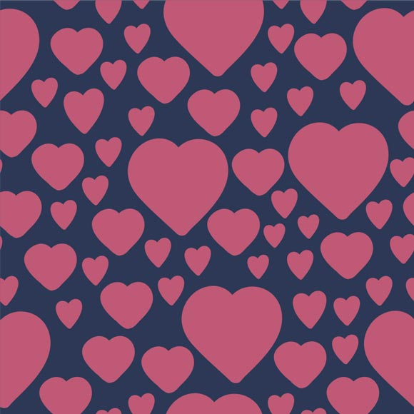 Cartoon Cute Heart Seamless Pattern Romantic Valentines Polka Dot