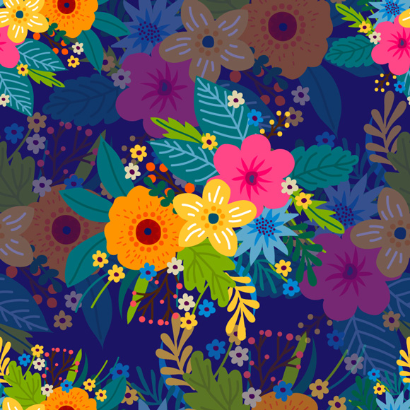 bright floral patterns