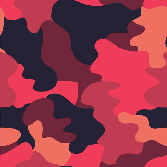 Tan Red Camouflage Seamless Vector Pattern