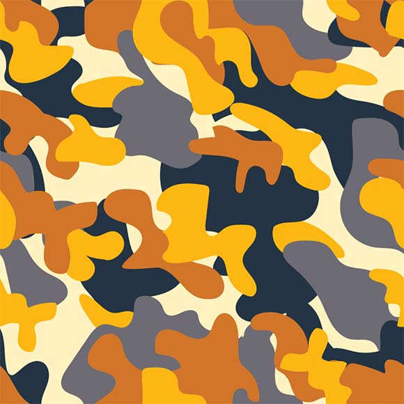 Yellow Camouflage Seamless Vector Pattern