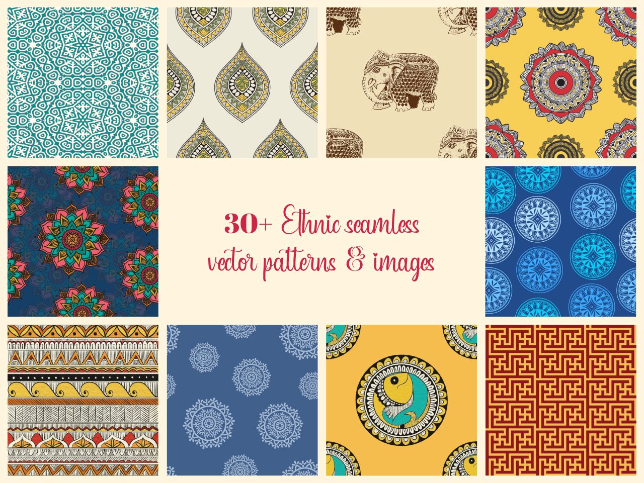 Ethnic seamless pattern kente cloth tribal print Vector Image